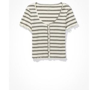 AE Striped Snap-Front Baby Tee